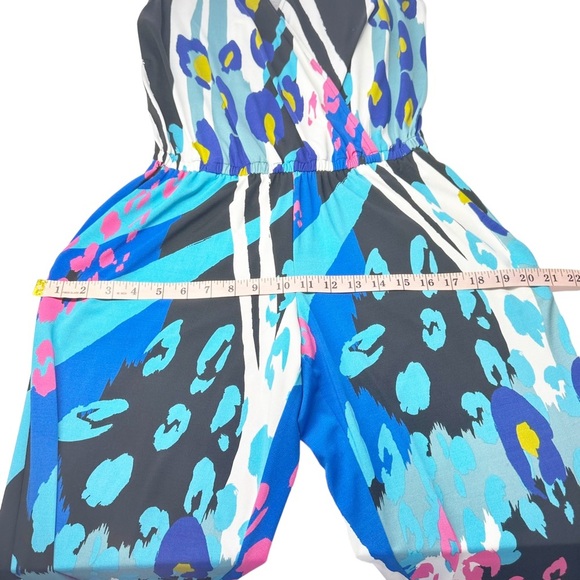 HALE BOB Multicolored Leopard Sleeveless Jumpsuit Mixed Print Colorful Wide Leg - Picture 14 of 16